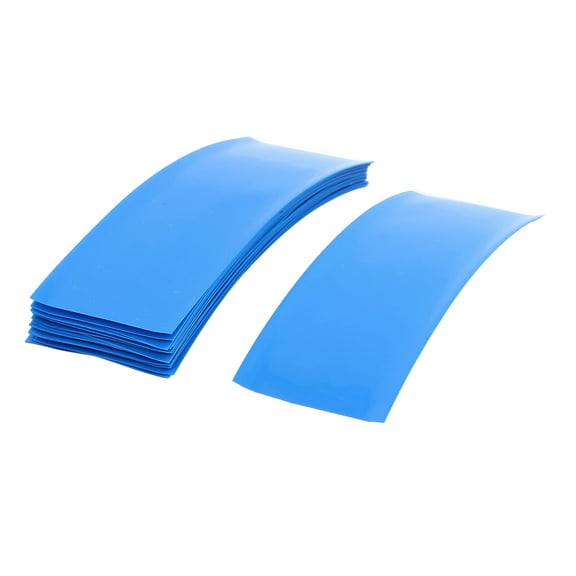 20Pcs 30mm Flat Dia 75mm Length Heat Shrink Tubing Blue for 18650 Battery