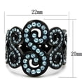 thumbnail image 2 of IP Black(Ion Plating) Stainless Steel Ring with Top Grade Crystal in Sea Blue for Women Sea Blue Stone Color Style TK2018 Size 10, 2 of 4