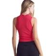 thumbnail image 3 of Women’s Always Classy Ribbed Mock Neck Tank, Fuchsia, SM, 3 of 5