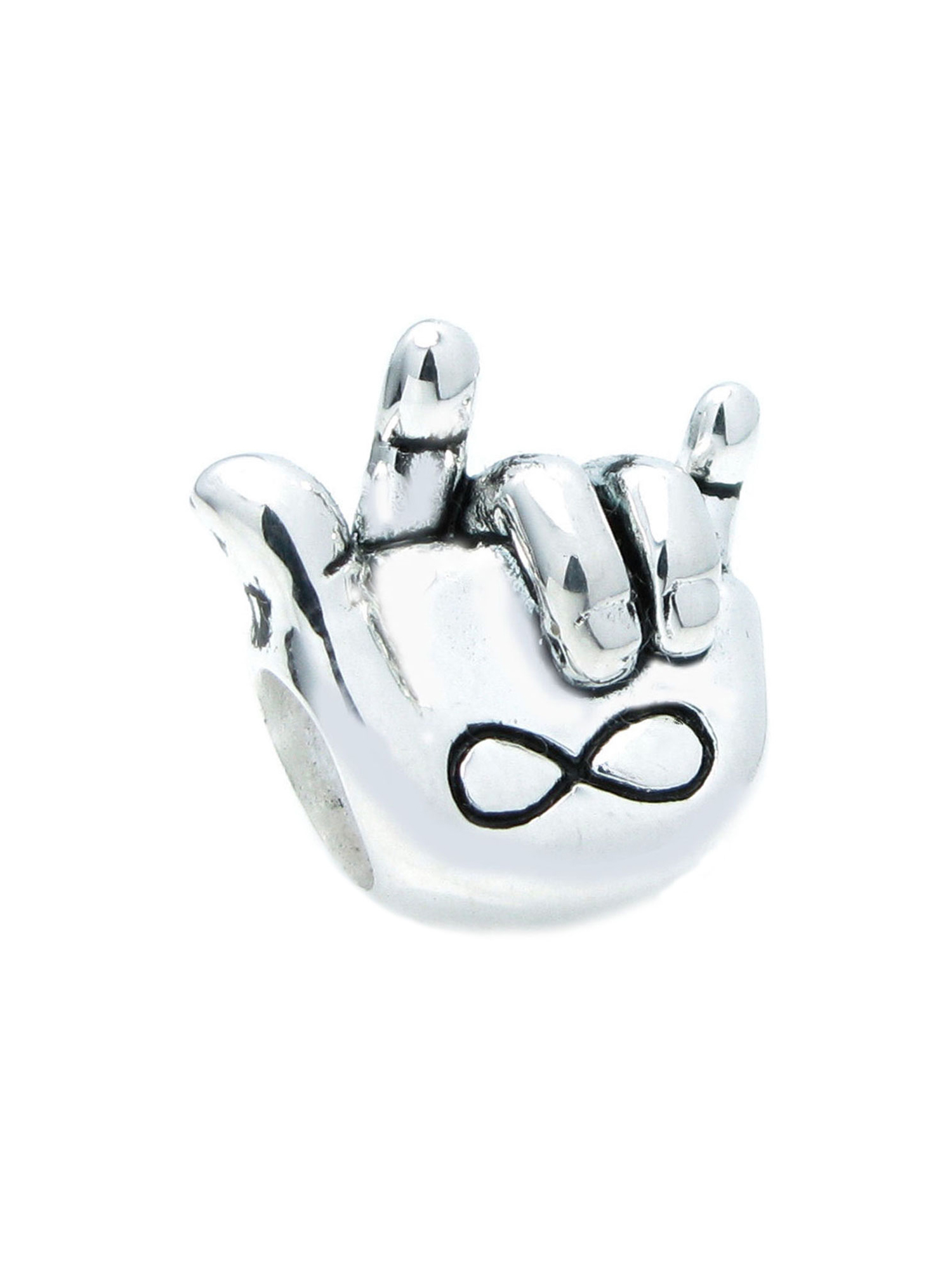 Forever Hand Sign Infinity Bead Charm 