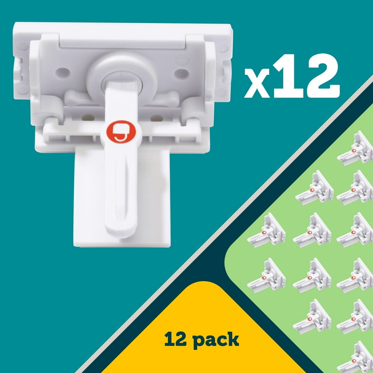 Safety 1st Adhesive Locks 12 Pack White Babyproofing for Cabinets