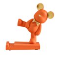 thumbnail image 2 of Soporte Para Teléfono De Oso Soportes de teléfono con adorno de oso de resina Kawaii Kicking Bear Soporte de escritorio para teléfono (naranja) Sywqhk Libre de BPA, 2 of 9
