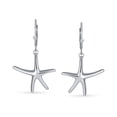 thumbnail image 2 of Bling Jewelry Womens Hawaii Ocean Starfish Dangle Earrings Silver Leverback, 2 of 5