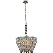 Chandelier NORDIC Contemporary 5-Light Antique Silver Royal-Cut Crystal  EL-2727