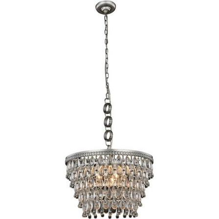 Chandelier NORDIC Contemporary 5-Light Antique Silver Royal-Cut Crystal  EL-2727