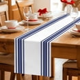 thumbnail image 5 of Navy Blue Striped Cotton Linen Rectangle Table Runners 13"x70", Modern Farmhouse Stripes Coffee Table Runner Dresser Scarves Luxury Table Runners for Wedding Party Banquet Dinner Decor, 5 of 8
