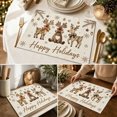 thumbnail image 4 of 2026 Christmas Home Party Decoration Christmas Reindeer Linen Placemats Waterproof Heat Table Mats Holiday Dining Table Decor Christmas Celebration Party Supplies, 4 of 6