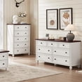 thumbnail image 4 of Joaxswe 4-Piece Bedroom Furniture Set, Nightstand with 3 Drawers, Tall 6-Drawer and Wide 7-Drawer Dresser with Anti-Tip Safety - White, 4 of 8