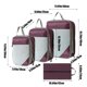thumbnail image 3 of Juego de 4 bolsas de almacenamiento de compresión de viaje | Bolsas organizadoras de equipaje impermeables | Almacenamiento de ropa y zapatos que ahorra espacio | Material ligero, duradero y, 3 of 6