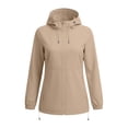thumbnail image 7 of AnuYalue Women's Softshell Jacket Trendy Waterproof Rain Coat Full Zip Windbreaker with Hood Long Sleeve Fall Winter Outerwear, 7 of 7