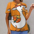 thumbnail image 6 of Duck Corn Hat Orange T Shirts Basic T-Shirt Short Sleeve Ladies Tee Shirt Summer Graphic Clothing, 6 of 6