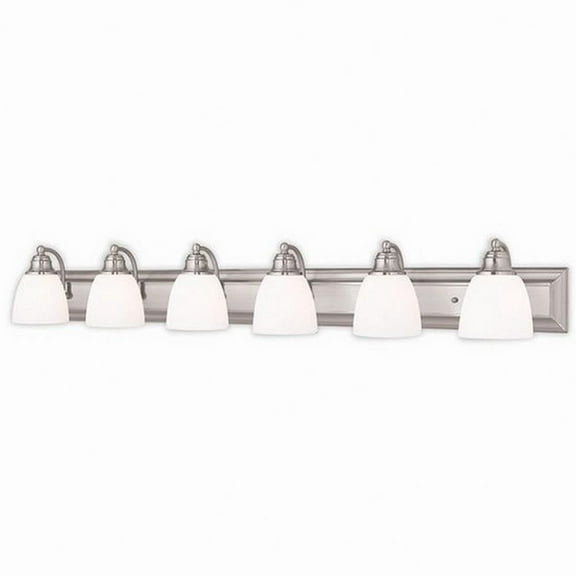 6 Light Bathroom Light in Traditional Style 48 inches Wide By 7 inches High-Brushed Nickel Finish Bailey Street Home 218-Bel-4402300