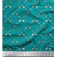 thumbnail image 1 of Soimoi Green Rayon Crepe Fabric Text & Arrow Tribal Decor Fabric Printed Yard 46 Inch Wide, 1 of 5