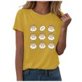 thumbnail image 4 of DXOUPM T-Shirts pour Femmes Mignon Imprimé Boulette Col Rond Manches Courtes Hauts d'Été Doux, 4 of 4