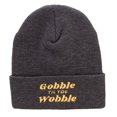 thumbnail image 5 of Gobble Til You Wobble Embroidered Knitted Long Beanie - Heather Charcoal OSFM, 5 of 5