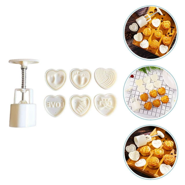 BRIGHTFUFU 1 Set Pastry Cookie Mold ABS for Heart Shape Desserts Making