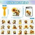 thumbnail image 2 of 18 Sheets Cute Bee Rub on Transfer 3.9x3.6inch Colorful Insect Flowers Vase Home Decals Daisy Cup Transfer Stickers for Furniture Vase Glass Art Crafts Decorations Colorful, 2 of 9