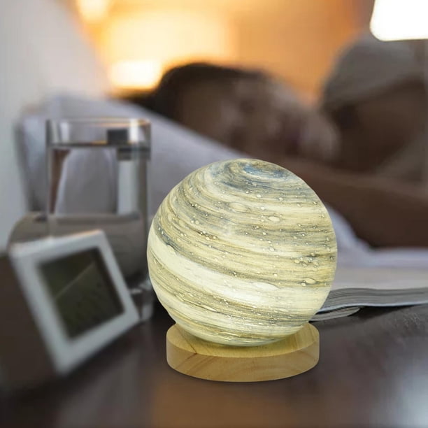 Lámpara de 3D de Cristal Creativa Luz Decoración para Niños , Azul Negro 15cm Yinane Dormitorio de lámpara de luna