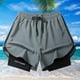 thumbnail image 4 of TQEHS Pantalones deportivos de verano Pantalones cortos deportivos populares de doble capa para hombres y mujeres яξ ;т, 4 of 6