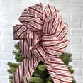 thumbnail image 4 of New Traditions Large Glitter Candy Cane Stripe Ribbon Christmas Tree Topper Bow and 12 Mini Bows, 13 Pieces, 4 of 5