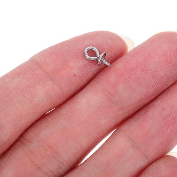 NIAIZEK Stainless Steel Small Screw Eye Pins for Necklace Making and Jewelry Projects, 50 Pieces