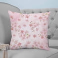 thumbnail image 4 of 14x14 Pillow Covers Set of 2, Pink Floral Throw Pillow Covers Decorative Couch Cushion Case, Modern Farmhouse Aesthetic Shabby Chic Flower Microfiber Square Pillowcases for Bedroom Car Living Room, 4 of 7