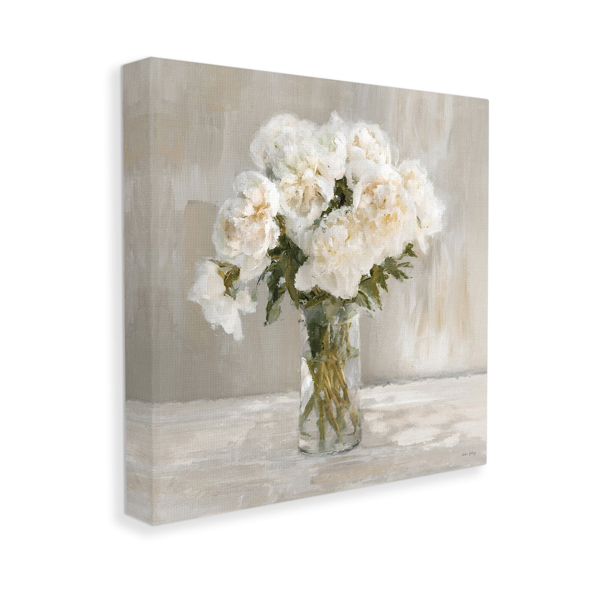 Stupell Industries Fluffy White Flowers Botanical & Floral Painting Gallery Wrapped Canvas Art Print Wall Art, 30 x 30