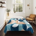 thumbnail image 4 of Turquoise Geometric, Large Tapestry for Bedroom Wall Hanging Tapestry, Modern Abstract European Art Ceiling Backdrop Tapestries Poster Blanket Wall Decor for Teens Room Living Room Dorm 100" x 59", 4 of 8