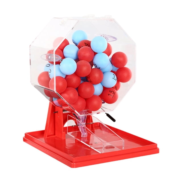 MERIGLARE Machine à Balles de Loto Adultes Soirée de Jeu Vacances Jouet Ami Machine de Bingo Joueur Balles Rouges Bleues