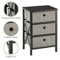 thumbnail image 2 of mDesign 3 Drawer Foldable Fabric and Wood Dresser Storage Unit - Charcoal Gray, 2 of 4