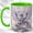 Green, variant on Silver Dragon Coffee Mug, Crystal Dragon Mug, Ceramic 11 oz