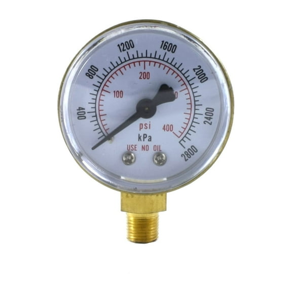 High Pressure Gauge for Propane Regulator 0-400 psi - 2 inches for LDB Regulators - 1/8"