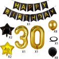 thumbnail image 3 of 30th Birthday Decorations Kit, Large Number 30 Balloons, Black and Gold Happy Birthday Banner with Latex and Star Balloons, 30 Birthday Balloons Set Party Supplies, 24 Pack, 3 of 7