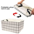 thumbnail image 5 of PiccoCasa Foldable Storage Basket Drawstring Closure Closet Box Organizer, White Plaid, Medium, 5 of 7