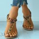 thumbnail image 5 of Sandalias Mujer Zapatillas planas Punta abierta Con cuentas Cómodos zapatos romanos de playa Flip Flop Wmkox8yii  shjk1895, 5 of 7