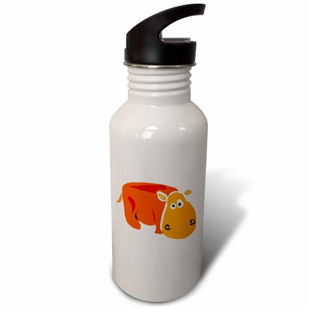 

Funny Orange Hippo Primitive Art 21 oz Sports Water Bottle wb-195260-1