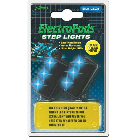 Street FX - 1043042 - Electropods Step Lights, Blue/Black