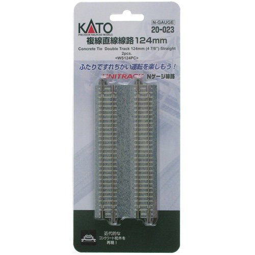 Kato USA Inc. N 4-7/8 Double Track Straight Concrete Ties 2 KAT20023 N Track