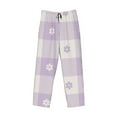 thumbnail image 4 of Haiem Floral Purple Buffalo Plaid Men's Pajama Pants Ultra Lightweight Pjs Bottoms Sleepwear Bottom Pants with Pocket Drawstring-X-Large, 4 of 9