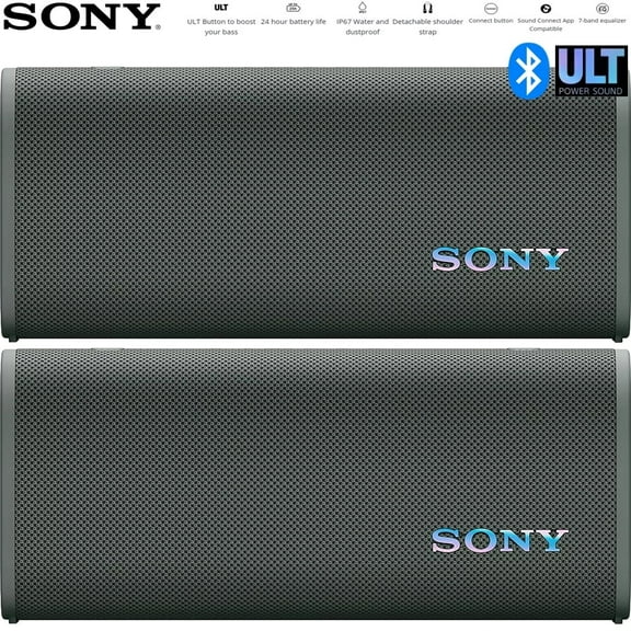 Sony SRSULT30/H ULT Field 3 Wireless Portable Bluetooth Speaker Light Gray 2 Pack