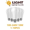 thumbnail image 2 of Bombilla LED de presión amplia A60, 100V-240V, E27, B22, 18W, 100LM/W, 3000K/4000K/6000K, luz blanca cálida superbrillante para iluminación del hogar y centro comercial, 2 of 4