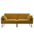 thumbnail image 5 of Mr. Kate Neely Futon with Bolster Pillows, Mustard Velvet, 5 of 35