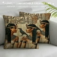thumbnail image 3 of Creowell Egyptian Decorative Throw Pillow Cover Case,Papyrus Queen Nefertari Outdoor Pillow Cases Square Standard Cushion Covers for Sofa Couch Bed Car White, 3 of 5