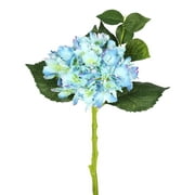 Angle View: Vickerman 15" Short Stem Artificial Blue Hydrangea Featuring 2 Blossoms (3 Per Pack)