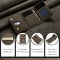 thumbnail image 7 of 1pc 's Slim Tri-Fold Magnetic Card Holder Wallet - Retro PU Leather-like Polyurethane Bifold-like Design, Golden-Tone Accent, Multiple & Cash Pocket - Black/Brown/Dark Grey/Navy/Red/Green - Compact, 7 of 7
