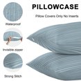 thumbnail image 4 of Light Blue Striped Outdoor Pillow Covers 20x12 Inch Lumbar Pillow Covers Set of 2 Waterproof Decorative Throw Pillow Cases Farmhouse Stripes Modern Vintage Cushion Covers for Patio Furniture Garden, 4 of 8