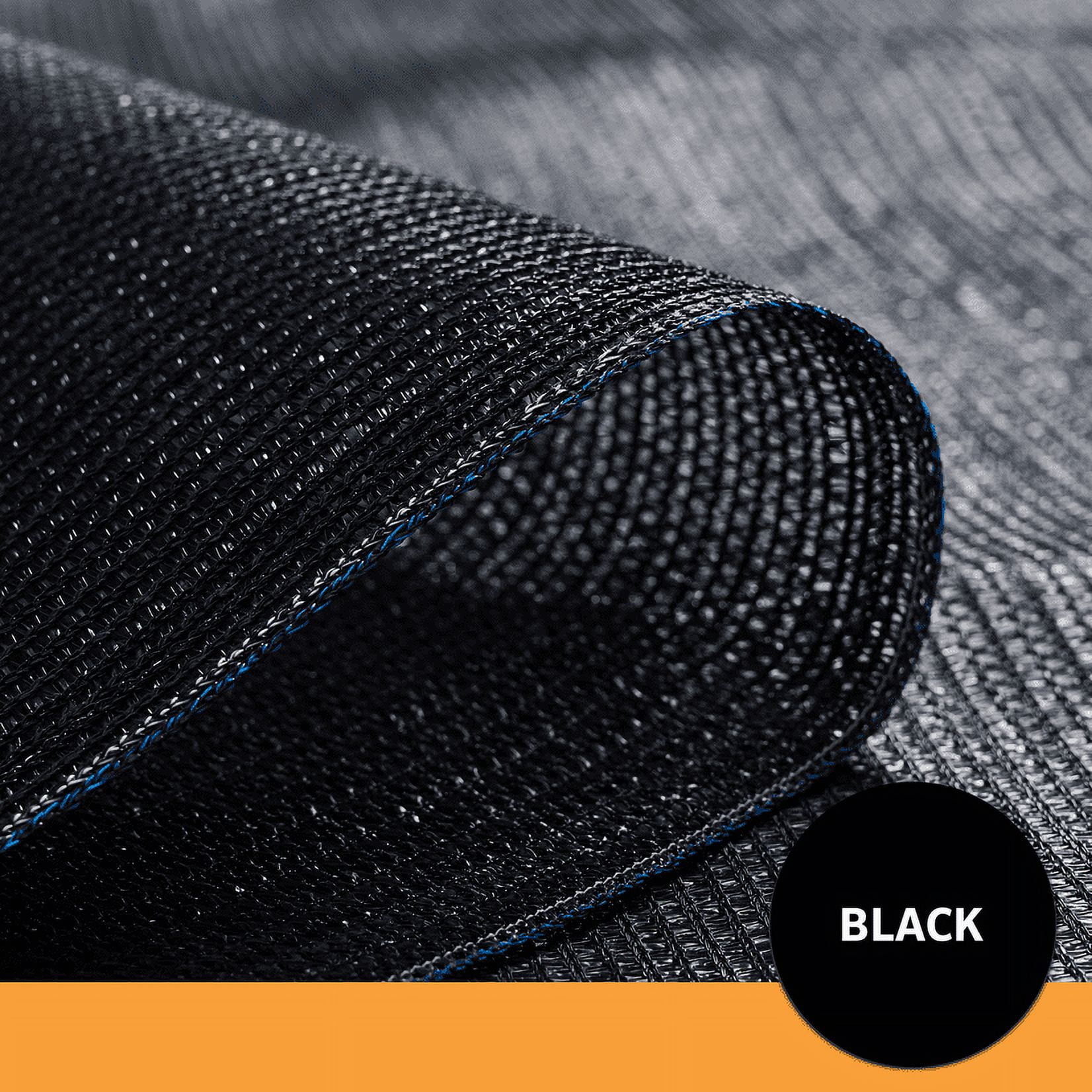 Coolaroo Privacy Screen Shade Fabric with 70% UV Block Protection for Fence, Carports, Balcony, Wind Block, Car Protection, 6' x 100', Black