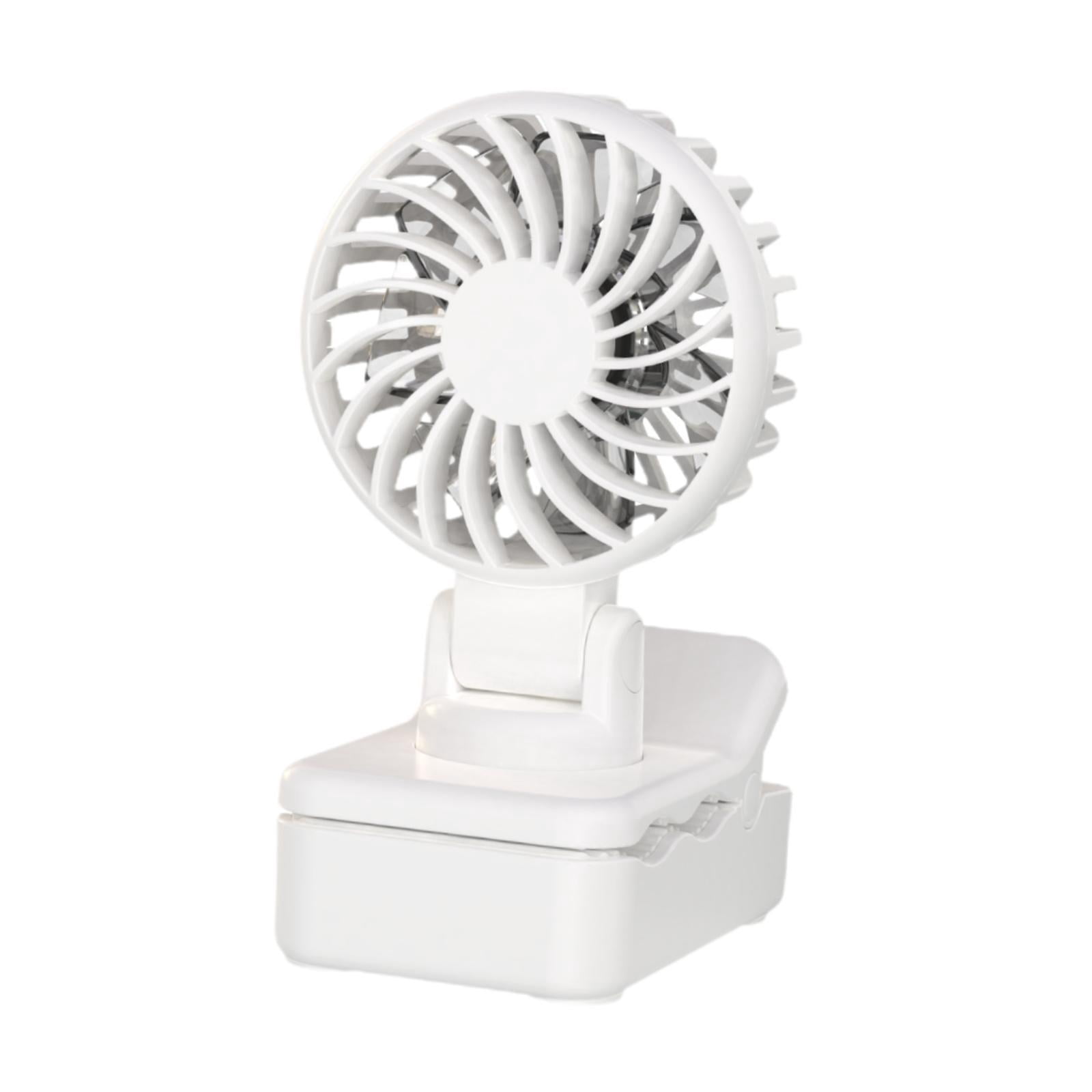 Fancyes Clip on Fan Mini Personnel Desk Fan Light Multi -use -use -summer Gifts for Office Kitchens -wandercamping -Camping -cycling Cycling White