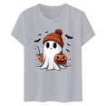 thumbnail image 3 of T-Shirts Décontractés pour Femmes Imprimé Halloween Manches Courtes pour Style et Confort Sans Effort, 3 of 3