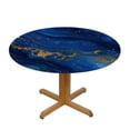 thumbnail image 3 of PIKWEEK Tablecloth Gold and Blue Abstract Art Round Table Cover White, 3 of 8
